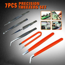 Tweezer Set 7 pc for Crafts, Hobbies, Electronics Precision Professional Tools - £14.16 GBP