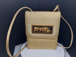 NIMA Stunning! Gold Elephant Trunk UP Plate Crossbody Handbag Purse - $37.99