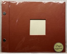 Mini Scrapbook Photo Album Off White Pages 7.75”x 6.25&quot; Rust Red Screw Hinge New - £3.55 GBP