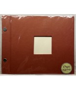 Mini Scrapbook Photo Album Off White Pages 7.75”x 6.25&quot; Rust Red Screw H... - $4.50