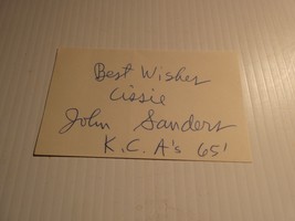 Vintage 50s-60s MLB Baseball Player John Sanders Signed 3x5 Index Card - £14.04 GBP