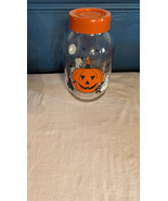 Vintage 1980&#39;s Carlton Glass 3L USA Halloween Jar Canister Ghost Bats Pu... - £22.82 GBP