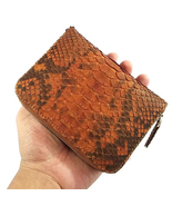 Genuine Python Skin Leather Women Pouch Wallet Orange - £28.00 GBP