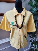 Vintage Bobbie Brooks Yellow Cotton Half Sleeve Collared Buttons Down Shirt XL - £18.74 GBP