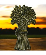 Wheat Stalks Brooch Lapel Pin Large Size Gold Color Metal - $195.72 MXN
