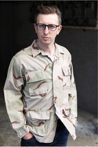 Vintage 1990s US army desert camouflage bdu jacket military urban tri color coat - £16.03 GBP+