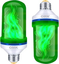 Led Flame Effect Light Bulbs 2 Pack Green New - £16.85 GBP