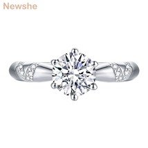 1.3CT Moissanite Engagement Rings For Women 925 Sterling Silver Brilliant Round  - £58.61 GBP