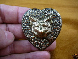 (b-fox-51) Fox wild dog coyote red foxes I love flower heart brass pin p... - $17.75