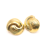 Michael Anthony 14K Gold Circle Round Earrings Swirl Pierced Post HSN 3/4&quot; - $221.56