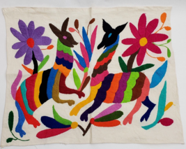 Otomi Tenangos Embroidery Mexican Art Hand Embroidered Floral Animals 17... - £31.54 GBP