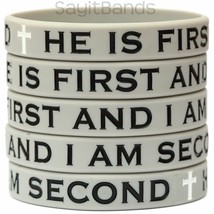 Child Size He Is First and I Am Second Wristband Debossed Silicone Brace... - £1.16 GBP+