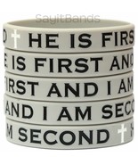 Child Size He Is First and I Am Second Wristband Debossed Silicone Brace... - £1.18 GBP+