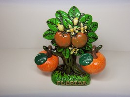 Florida Orange Tree W Hanging Oranges Salt &amp; Pepper Shakers Vintage Unused - £23.70 GBP