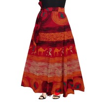 Rajasthani Jaipuri Print Skirt for Women Comfortable Skirt for Women Red 1 Pcs - £24.59 GBP