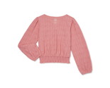 Wonder Nation Girls’ Knit Eyelet Top with Long Sleeves, Size M (7-8) - $21.77