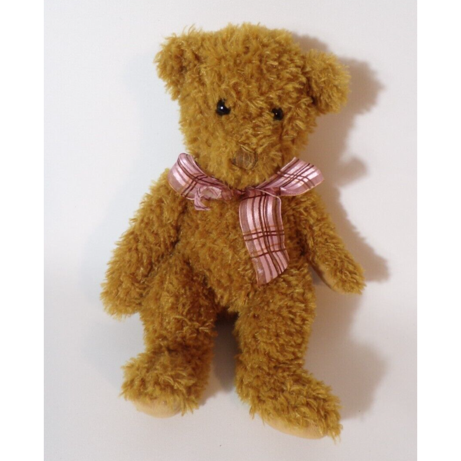 Douglas Teddy Bear Plush Classic Cuddle Toys Fuzzy Pink Bow 7” Stuffed Toy - $8.91