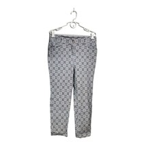 Verve Blues Pants Womens Size 14 Skinny Stretch Black and White Pattern Mid Rise - £18.38 GBP