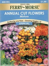 GIB Annual Cut Flowers Mixed Colors Flower Seeds Ferry Morse  - £7.86 GBP