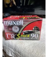 MAXELL Normal Bias UR 90 Minute Blank Audio Cassette Tapes Pack of 5 NEW SEALED  - $8.60
