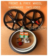 20&quot; BMX SET 6 SPOKES  WHEEL WITH 20 X 1.75 WHTE WALL TIRES 143 ,TUBES, R... - $141.47