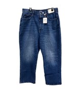 A New Approach Distressed Blue Denim Jeans Highest Rise Vintage Straight 16 - $34.65