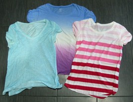 ANA Short Sleeve T-Shirt Lot of 3 Blue Pink Purple Juniors Size Medium &amp; Small - £15.73 GBP