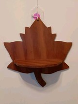 Small Handcrafted Leaf Shape Wall Display Shelf 8&quot; Height Vintage Retro  - $14.42