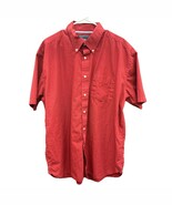 Tommy Hilfiger XL Men&#39;s Short Sleeve Button Up Y2K Red Golf Shirt with p... - $18.87 CAD