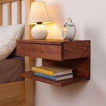 Modern Floating Nightstand | Wall Mounted Nightstand with Drawer, Wood Bedside S - £279.46 GBP