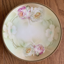 Antique Erdmann Schlegelmilch 8 1/4&quot; Plate Roses - £7.85 GBP