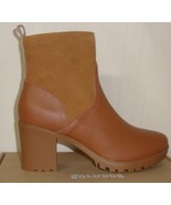 Soludos Dani Saddle Shearling Platform Stacked Heel Ankle Boots Size US ... - €76,08 EUR