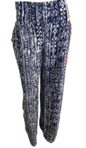Three Dots Women&#39;s Pull On Wide Leg Pants Blue/White Size M NWT - £14.94 GBP