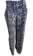 Three Dots Women&#39;s Pull On Wide Leg Pants Blue/White Size M NWT - $18.99