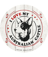 I Love My Australian Cattle Novelty Circle Coaster Set of 4 - €17,03 EUR