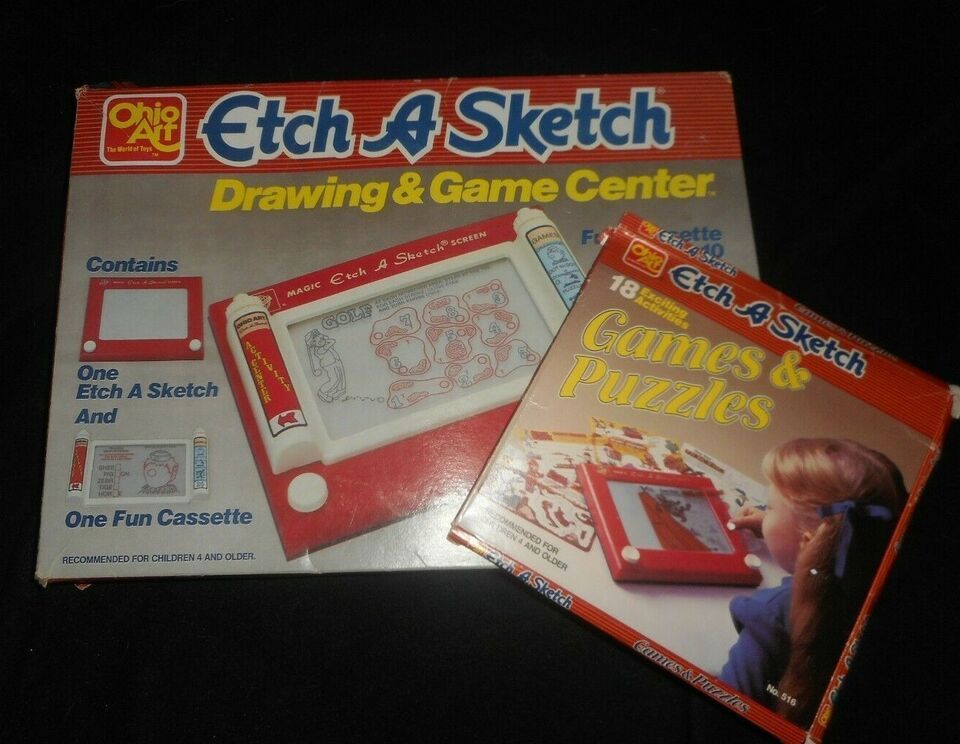 Primary image for VINTAGE OHIO ART ETCH A SKETCH DRAWING GAME CENTER TOY & BONUS GAMES & PUZZLES
