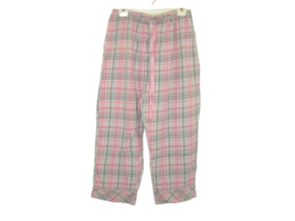 Dreams &amp; Co Womens Large Pajama Pants Lounge Litewgt Flannel Pink Gray P... - $17.82