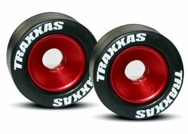 Traxxas 5186 Rubber Tires Red-Anodized Aluminum Wheelie Bar Wheels - £32.04 GBP