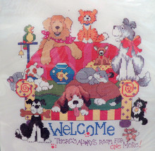 Bucilla Counted Cross Stitch Kit Room For One More Linda Gillum 42855 Dogs Cats - $59.99