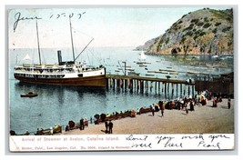 Arrival of Steamer at Avalon Harbor Santa Catalina Island CA UNP UDB Postcard W4 - £5.47 GBP