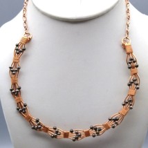 Copper Wire Formed Choker with Hematite Beads, Unique Artisan Necklace - £48.01 GBP