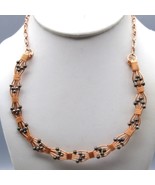 Copper Wire Formed Choker with Hematite Beads, Unique Artisan Necklace - £48.21 GBP