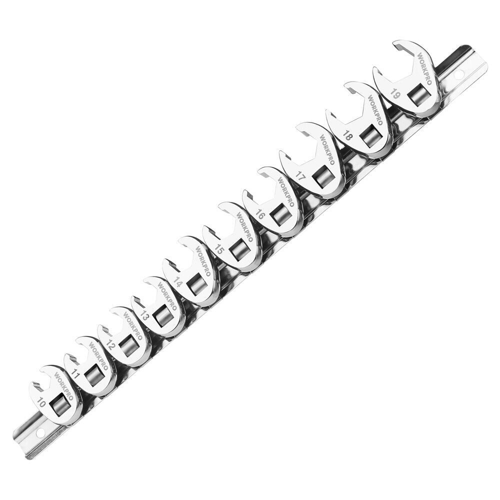 WORKPRO 10PCS 3/8" Drive Crowfoot Flare Nut Wrench Set Metric 10-19mm Wrench Set - $65.99