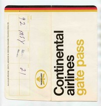 Continental Airlines Ticket Jacket Gate Pass 1967 - £12.24 GBP