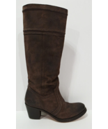Frye JANE 77222 Brown Suede Leather Boot Heel Pull On Stitch Riding 6 B ... - $105.00