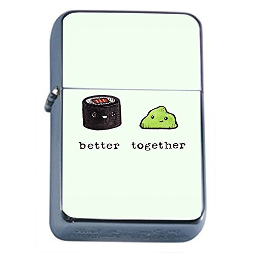 Better Together Flip Top Oil Lighter Em2 Smoking Cigarette Silver Case I... - $8.95