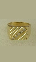 0.55Ct Round Moissanite Beautiful Pinky Band Ring 14K Yellow Gold Plated - £102.62 GBP