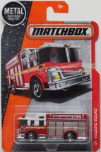 Matchbox 2016 MBX Heroic Rescue Hazard Squad Fire Engine Fire Truck Red FDNY Hig - £32.55 GBP