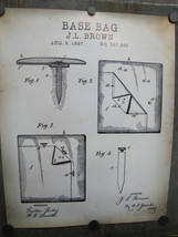 Quality Reproduction Of Original Baseball Base Bag Patent Print 20&quot; x 16&quot; - £19.46 GBP