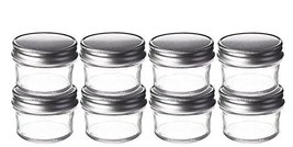 Perfume Studio 4oz Mason Tapered Glass Jars with Silver Lids. (8 Jars Bulk Purch - £23.69 GBP